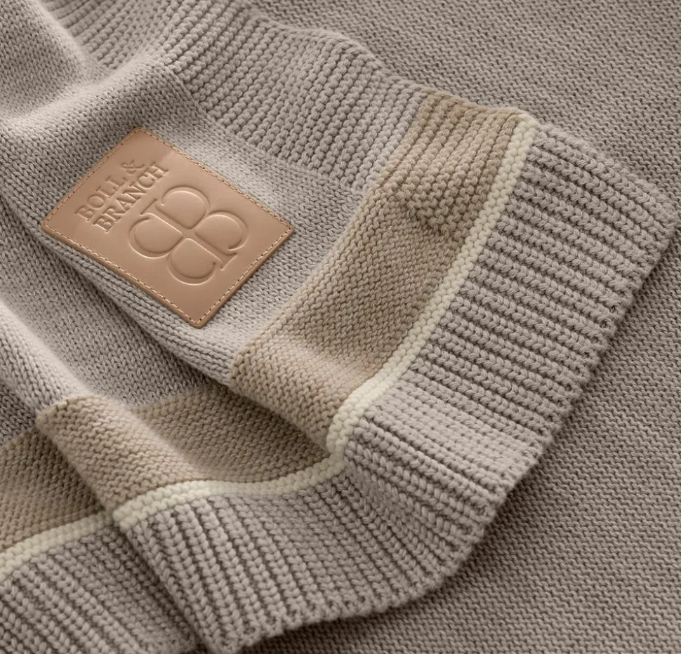 Court Knit Throw Blanket in Heathered Pewter