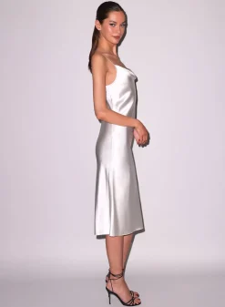 Cowl Neck Slip Dress in Ivory