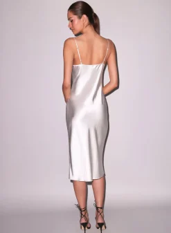Cowl Neck Slip Dress in Ivory