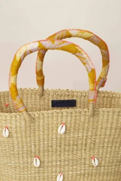 Cowrie Bolga Tote Orange