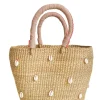 Cowrie Bolga Tote Pink