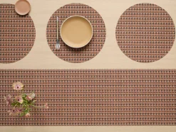 Crane Round Placemat in Raspberry