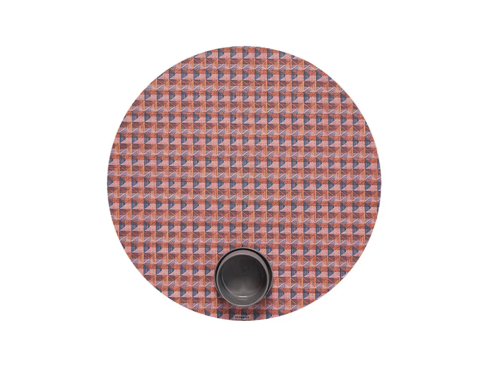 Crane Round Placemat in Raspberry