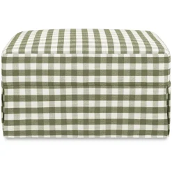Crawford Gliding Ottoman in Moss Green Gingham