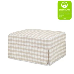 Crawford Gliding Ottoman in Tan Gingham
