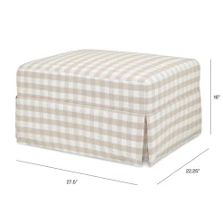 Crawford Gliding Ottoman in Tan Gingham