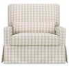 Crawford Pillowback Chair and a Half Comfort Swivel Glider in Tan Gingham