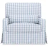 Crawford Pillowback Chair and a Half Comfort Swivel Glider in Blue Gingham