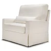 Crawford Pillowback Chair and a Half Comfort Swivel Glider in Fog Chatham Stripe Performance Eco-Weave