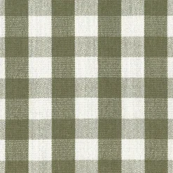 Crawford Pillowback Comfort Swivel Glider in Moss Green Gingham