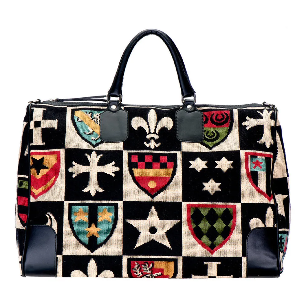 Crest Black Needlepoint Weekender