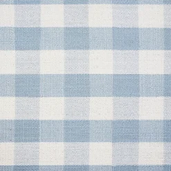 Crewe Electronic Recliner and Swivel Glider in Blue Gingham with Light Wood Base