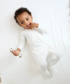 Crib Sheet in Seafoam Hearts