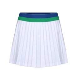 Cricket Skort in White with Blue & Green Trim