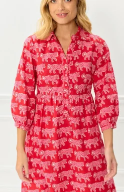 Crimson Leopard Gina Dress