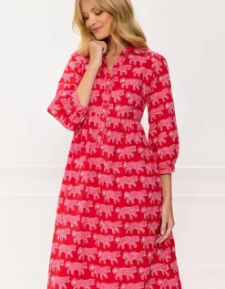 Crimson Leopard Gina Dress