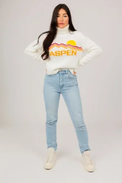 Cropped Retro Aspen Turtleneck Sweater