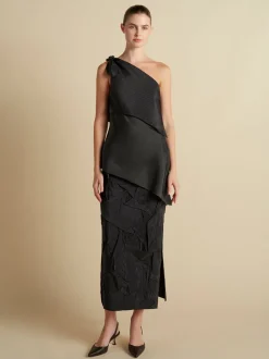 Crushed Pinstripe Tubino in Navy