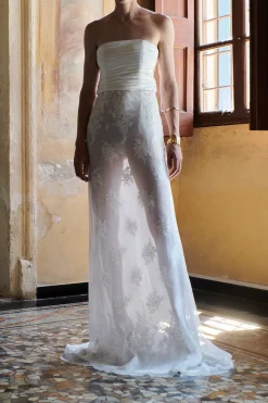 Crushed Silk & Lace Gown | STYLE 130