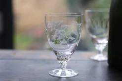Crystal Bistro Glasses with Fern Design, Set of Six