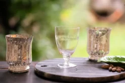 Crystal Bistro Glasses With Spears Design, Set of 6