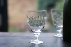 Crystal Bistro Glasses with Lens Design, Set of Six