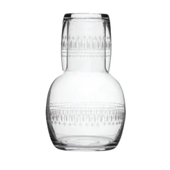 Crystal Carafe Set with Ovals Design