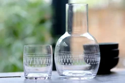 Crystal Carafe Set with Ovals Design