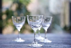 Crystal Liqueur Glasses with Stars Design, Set of Six