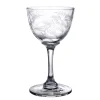Crystal Liqueur Glasses with Fern Design, Set of Six