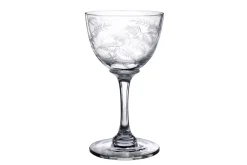 Crystal Liqueur Glasses with Fern Design, Set of Six