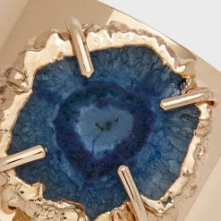 Crystal Quartz Napkin Rings in Indigo, Set of Two