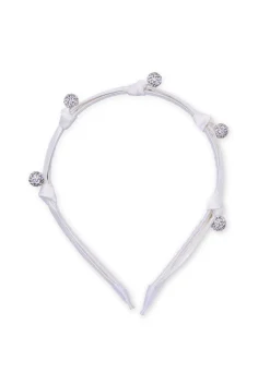 Crystal Skinny Headband in White