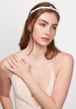 Crystal Skinny Headband in White