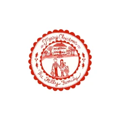 Custom Christmas Sticker Gift Tags - House and Family