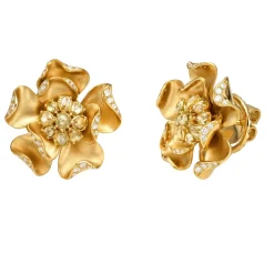 Daffodil Diamond Stud Earrings