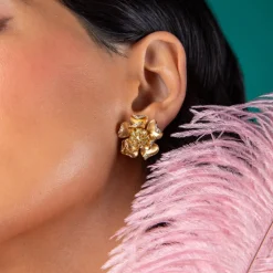 Daffodil Diamond Stud Earrings