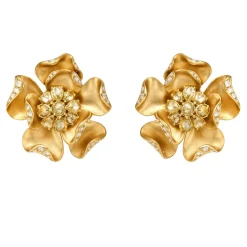 Daffodil Diamond Stud Earrings