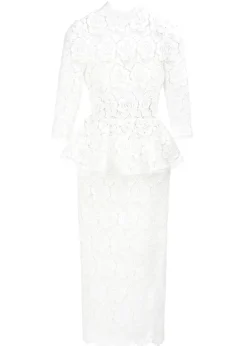 Dahlia Dress in White Guipure Lace