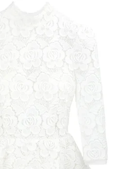 Dahlia Dress in White Guipure Lace
