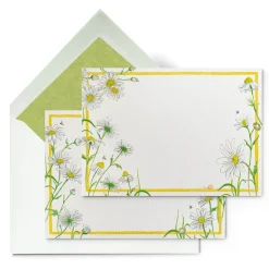 Daisies Stationery Cards, Personalized Set of 50