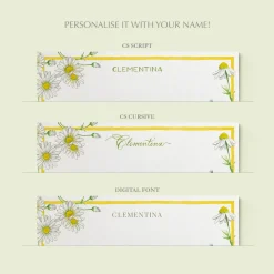 Daisies Stationery Cards, Personalized Set of 50