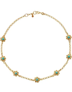Daisy Chain Necklace in Gold & Turquoise