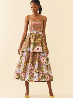 Daisy Dress in Caramel Victorian Floral