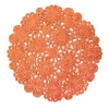 Daisy Jute 15" Round Placemat in Clementine, Set of 4