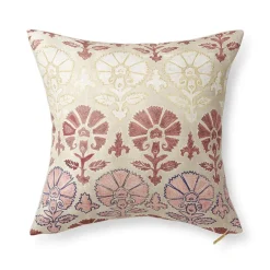 Daisy Suzani Throw Pillow in Blush