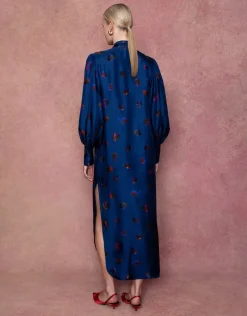 Dakota Twill Midi Dress in Petal Cloud Navy