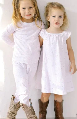 Dallas Fort Worth Two Piece Kids Pajamas in Love Field Pink