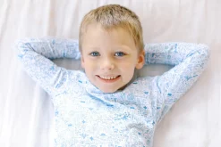 Dallas Fort Worth Two Piece Kids Pajamas in Stars at Night Blue