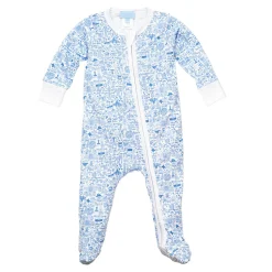 Dallas Fort Worth Zip Baby Onesie in Stars at Night Blue